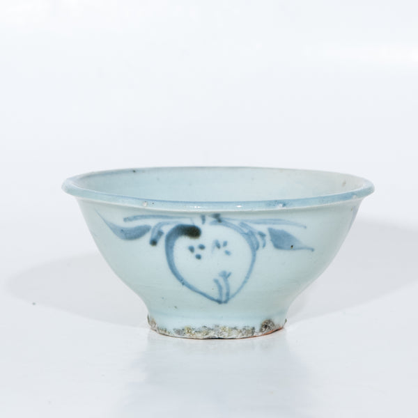 Antique Repaired Porcelain Blue And White Tea Bowl
