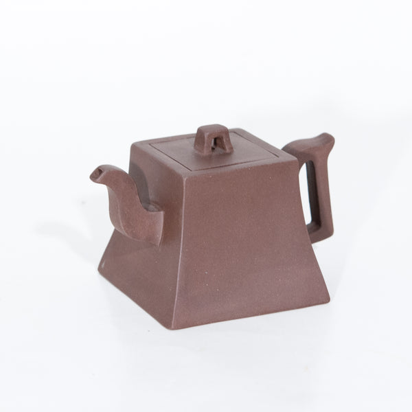 1980's Yixing Zini Square Bell Shape Chinese Teapot