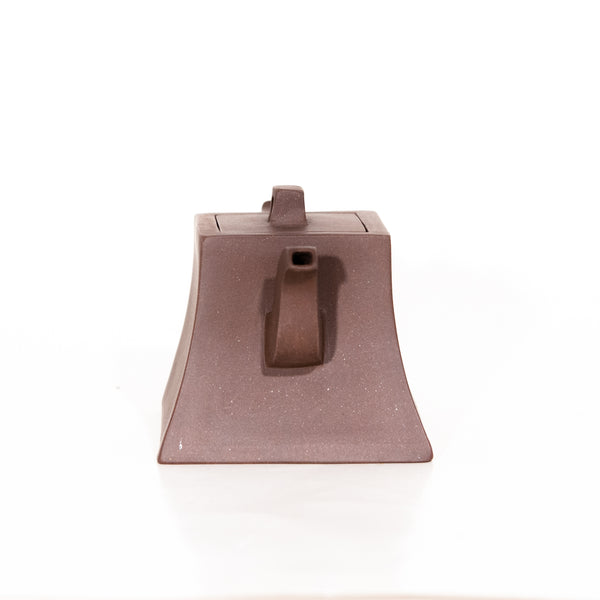1980's Yixing Zini Square Bell Shape Chinese Teapot