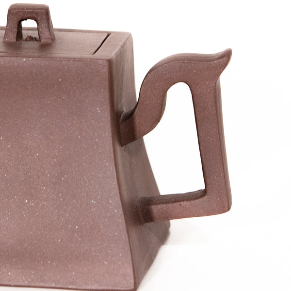 1980's Yixing Zini Square Bell Shape Chinese Teapot