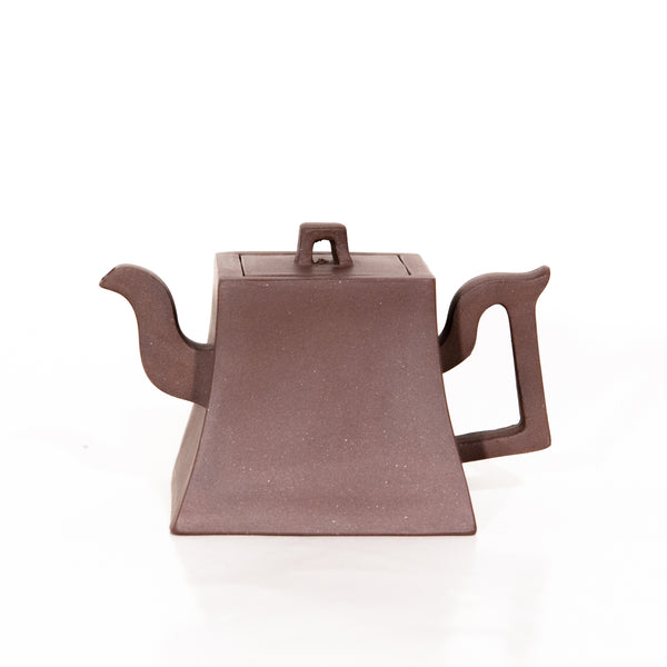 1980's Yixing Zini Square Bell Shape Chinese Teapot