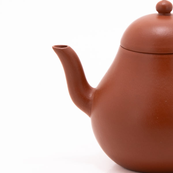 Yixing Zhuni Antique Style Curved Spout High Pear Shape Chinese Teapot