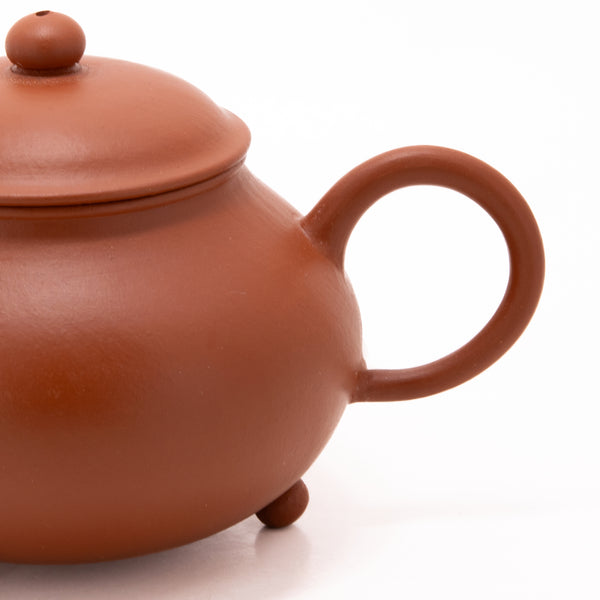 Yixing Zhuni Antique Style Three Legs Pear Shape Chinese Teapot
