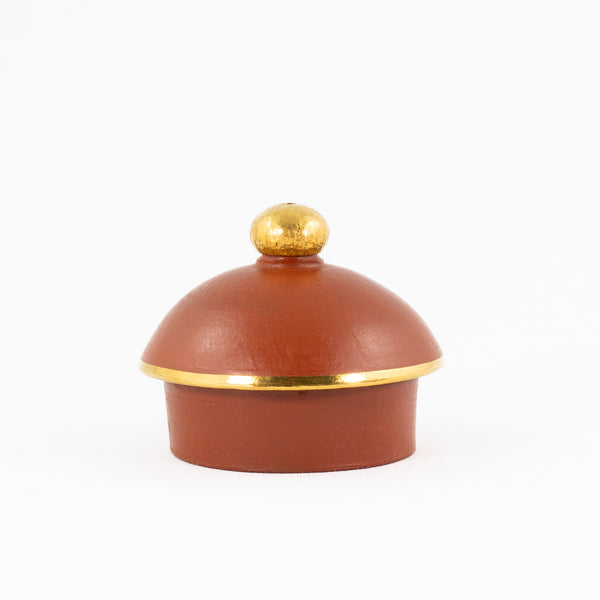 Yixing Zhuni Antique Style Gold Mounted Pear Shape Chinese Teapot