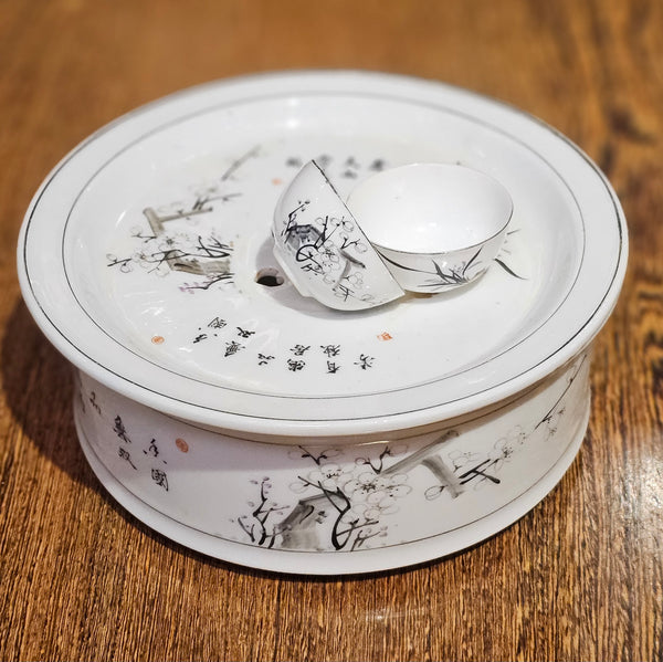 Vintage Miniature Porcelain Tea Cup (Orchid and Plum Blossom)