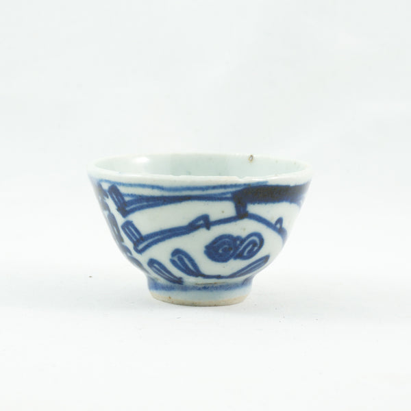 Antique Porcelain Blue And White Double Happiness Tea Cup