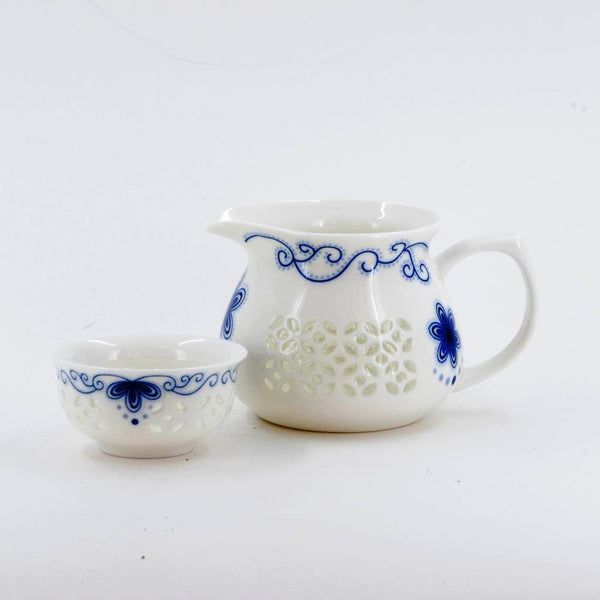 Porcelain Blue And White Rice Grain Tea Cup