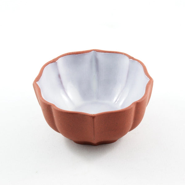 1980's Yixing Clay Flower Tea Cup With Glaze Inside