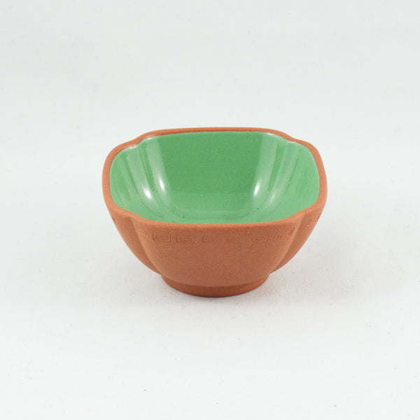 1980's Yixing Clay Green Glazed Petal Shape Tea Cup