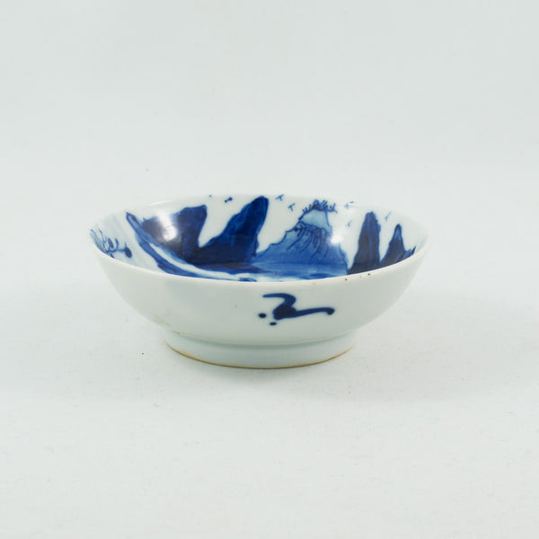 Antique Chinese Porcelain Blue and White Landscape Saucer #1