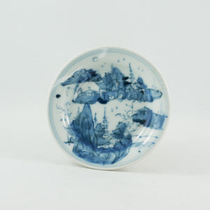 Antique Chinese Porcelain Blue and White Landscape Saucer #3