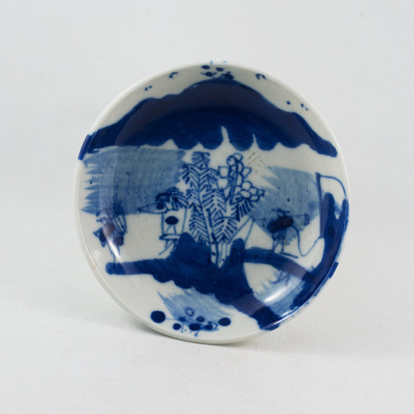 Antique Chinese Porcelain Blue and White Landscape Saucer #2