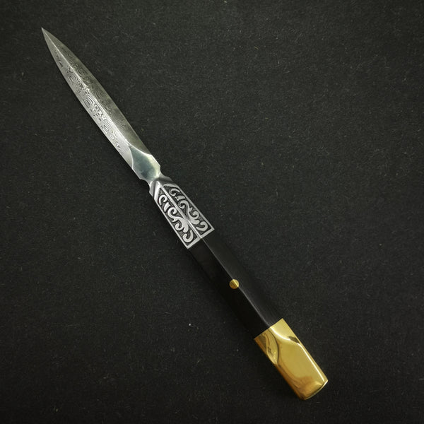 Damascene Style Stainless Steal Hard Wood Puerh Prying Knife