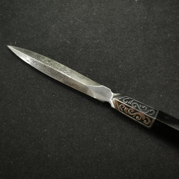 Damascene Style Stainless Steal Hard Wood Puerh Prying Knife