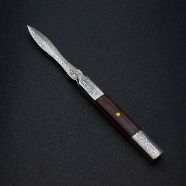 Damascene Style Stainless Steal Hard Wood Puerh Knife