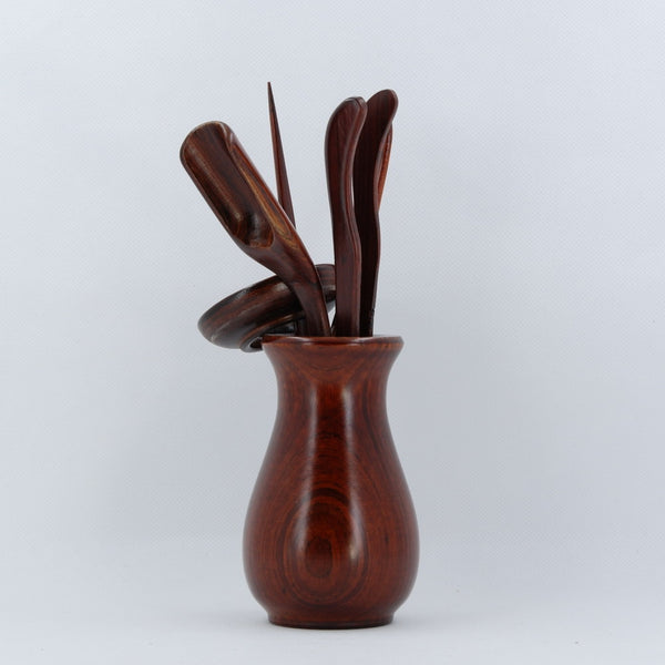 Chinese Cha Dao Red Wood Tea Utensils C1