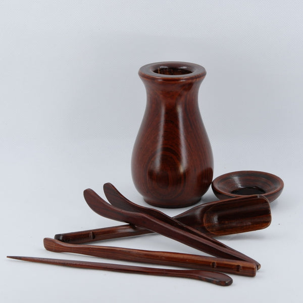 Chinese Cha Dao Red Wood Tea Utensils C1
