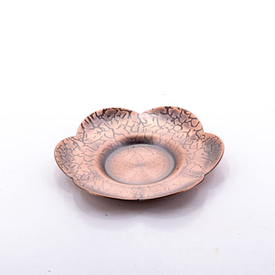 Old Style Reddish Copper-Brown Flower Pattern Saucer