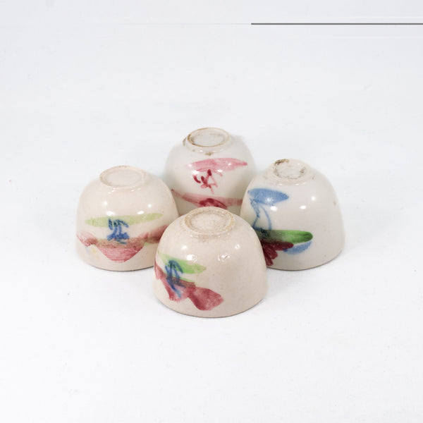 Miniature Antique White Porcelain Flowers Drawing Tea Cup