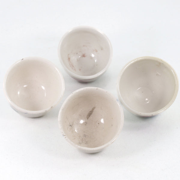 Miniature Antique White Porcelain Flowers Drawing Tea Cup