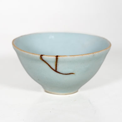 Antique Repaired Porcelain Celadon Tea Cup