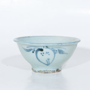 Antique Repaired Porcelain Blue And White Tea Bowl