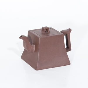 1980's Yixing Zini Square Bell Shape Chinese Teapot