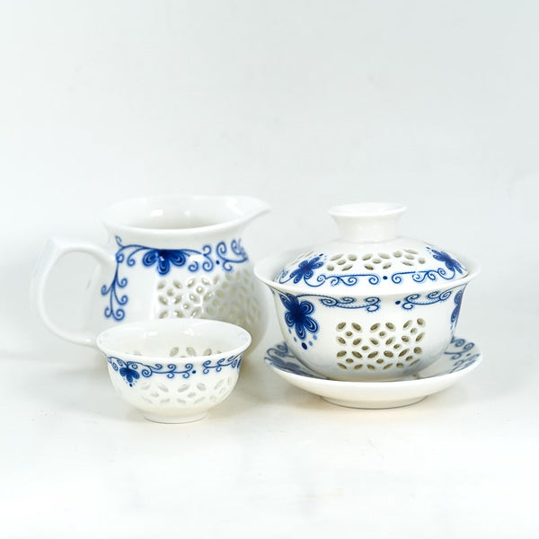 Porcelain Rice Grain Openwork Gaiwan