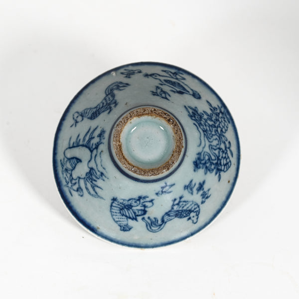Handmade Wood Fired Chinese Antique Style Porcelain Chicken Tea Cup