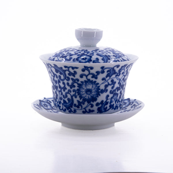 Blue and White Porcelain Chan Zhi Lian Design Gaiwan #10