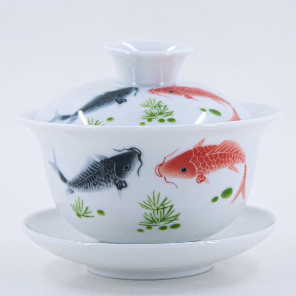 Porcelain Happy Fishes Gaiwan
