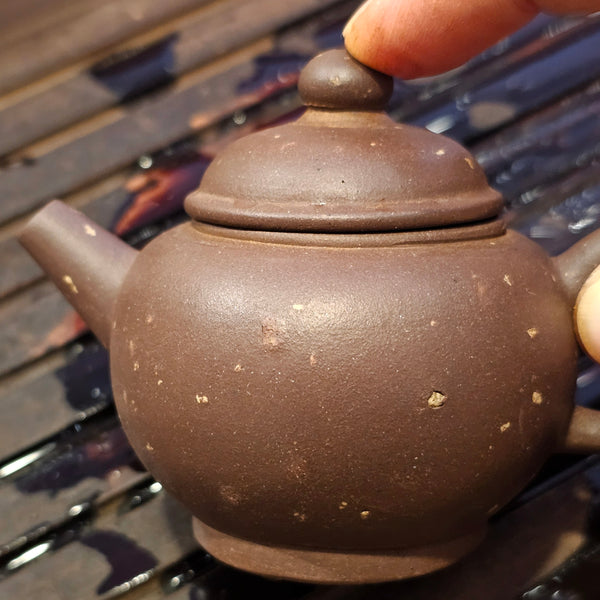 Antique Yixing Zini Bright Stars In The Sky "JuLun Zhu" Shape Chinese Teapot