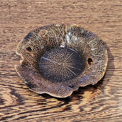 Old Style Reddish Copper-Brown Lotus Flower Pattern Saucer