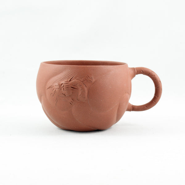 1980's Yixing Clay Dragon Fish Tea Cup With Handle