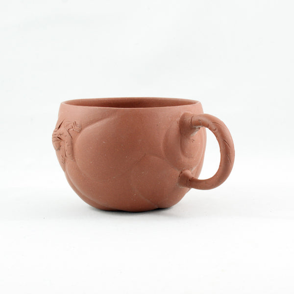 1980's Yixing Clay Dragon Fish Tea Cup With Handle