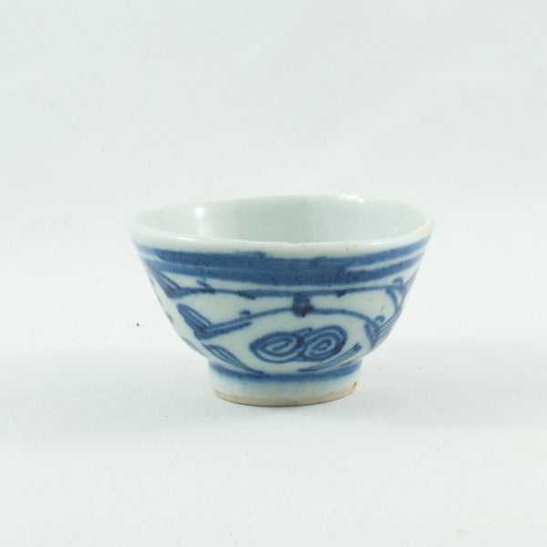 Antique Porcelain Blue And White Double Happiness Tea Cup