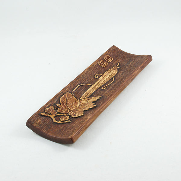Vintage Bamboo Tea Scoop With Hand-Carved Loofah