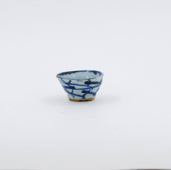 Early 20th Century Miniature Blue And Whitre Porcelain Tea Cup