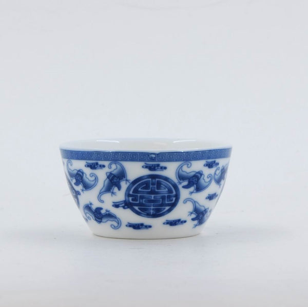 Porcelain Blue And White "Fu Shou" Tea Cup #2