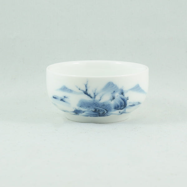 Porcelain Blue And White Wide Landscape Tea Cup