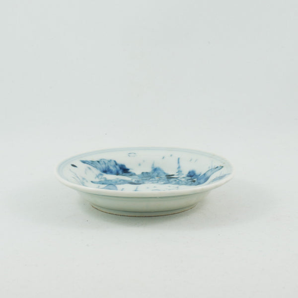 Antique Chinese Porcelain Blue and White Landscape Saucer #3