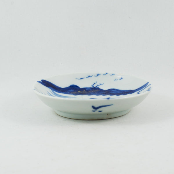 Antique Chinese Porcelain Blue and White Landscape Saucer #2