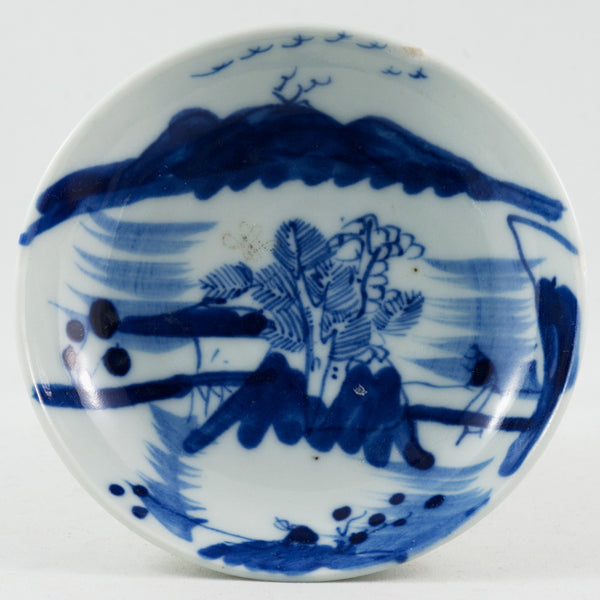 Antique Chinese Porcelain Blue and White Landscape Saucer #2