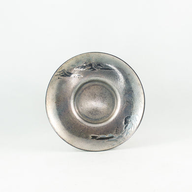 Silver on Copper Round Shape Landscape Saucer