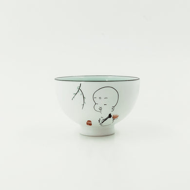Chinese Zen Boy Porcelain Tea Cup
