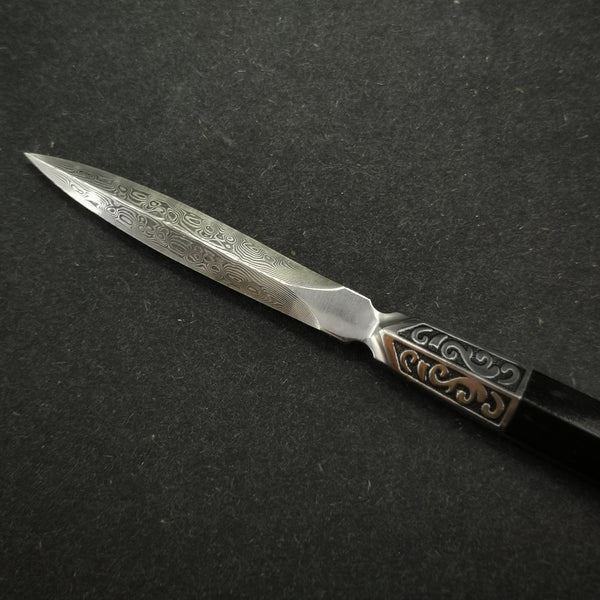 Damascene Style Stainless Steal Hard Wood Puerh  Prying Knife
