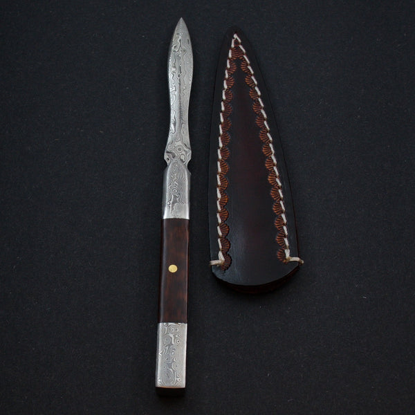 Damascene Style Stainless Steal Hard Wood Puerh Knife