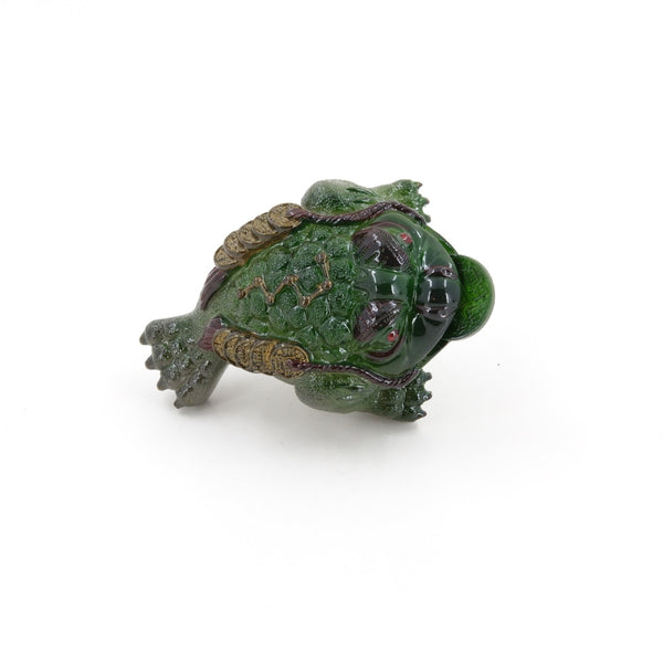 Allochroic Changing Color Tea Pet -- Jade Color Three Legged Toad With Gold Coins