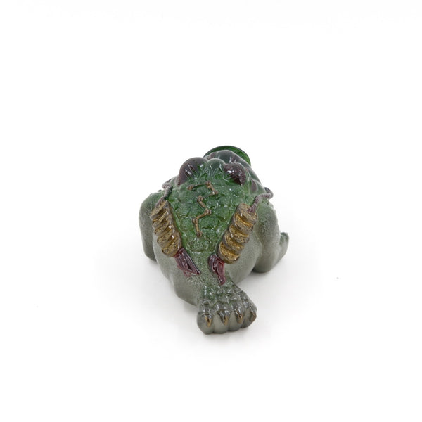 Allochroic Changing Color Tea Pet -- Jade Color Three Legged Toad With Gold Coins